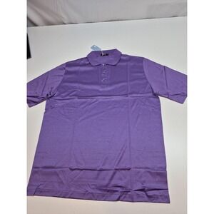 HMS Polo Shirt Mens XL Purple Solid Jersey Cotton Short Sleeve Casual Knit Italy